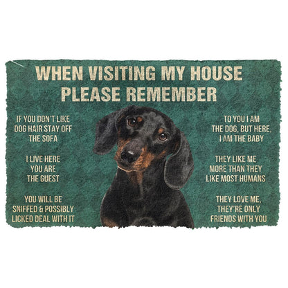 3D Please Remember Dachshunds Dog's House Rules Doormat