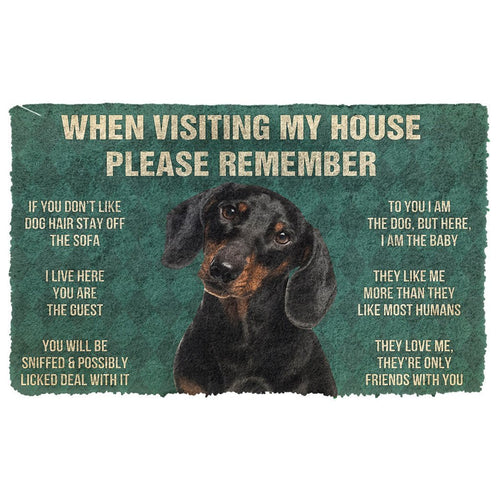 3D Please Remember Dachshunds Dog's House Rules Doormat