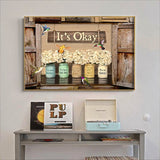It's Okay Hummingbird Premium Wall Art Canvas