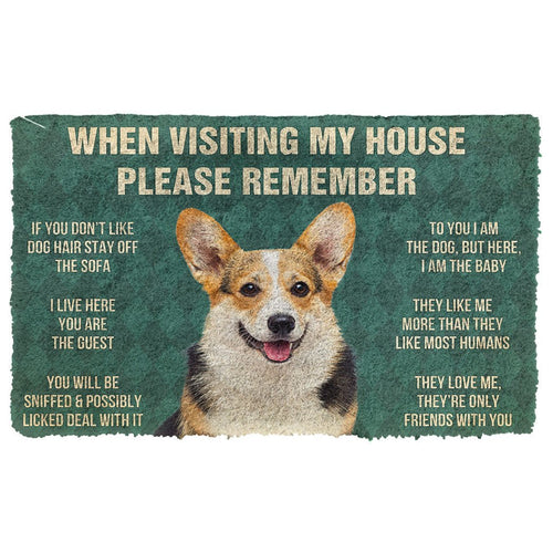 3D Please Remember Corgi Dog's House Rules Doormat
