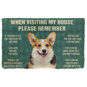 3D Please Remember Corgi Dog's House Rules Doormat