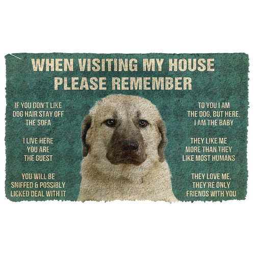 3D Please Remember Anatolian Shepherd Dogs House Rules Custom Doormat
