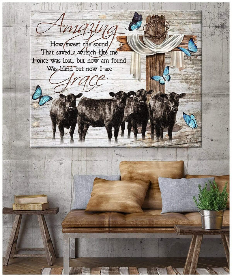 Cow Farm Christian Premium Canvas Wall Art, Wall Decor Visual Art