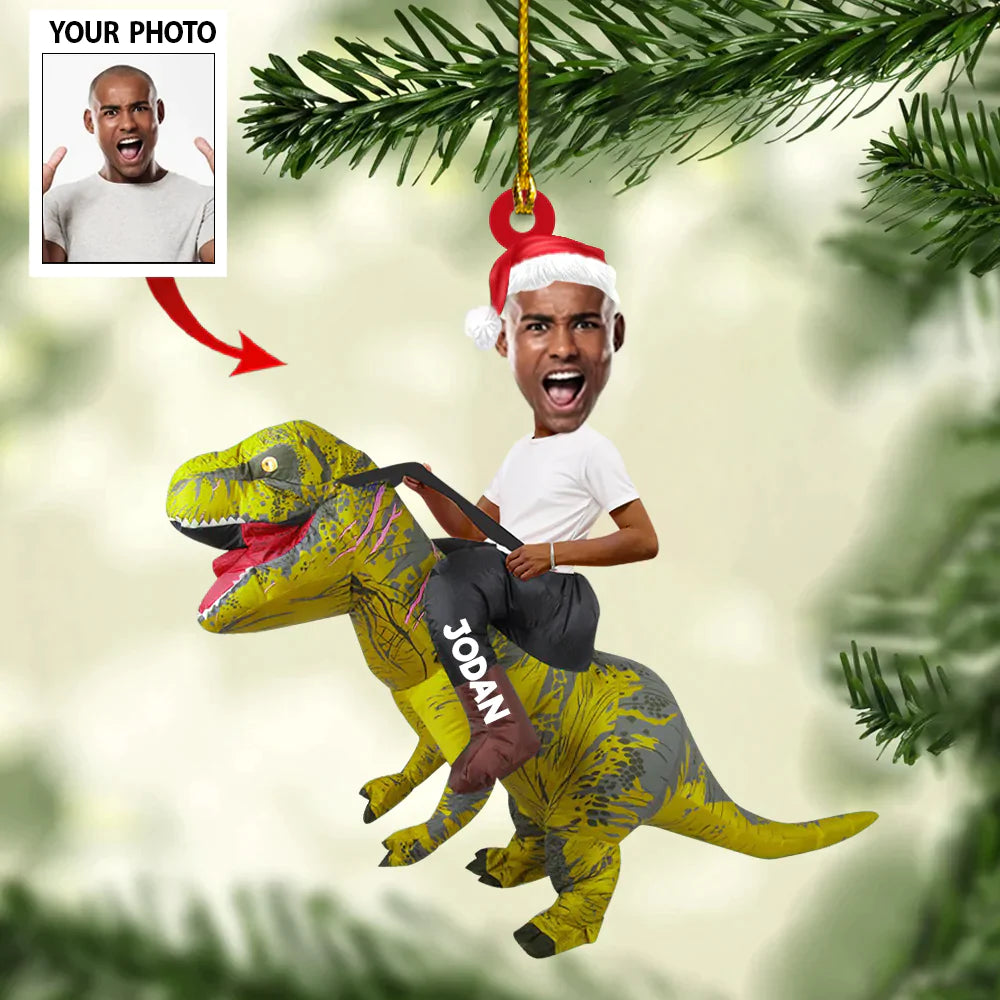 Personalized Photo Dinosaurus Funny Ornament For Christmas