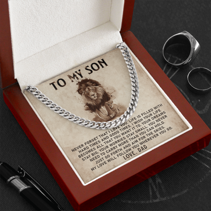 To My Son - My Love Will Follow You Wherever You Go - Cuban Link Chain Necklace