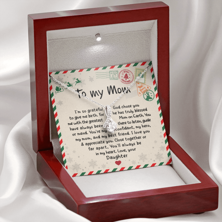To My Mom Necklace - God Chose You He Has Truly Blessed Mom On Earth - Alluring Necklace