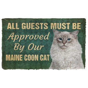 3D Must Be Approved By Our Maine Coon Cat Custom Doormat