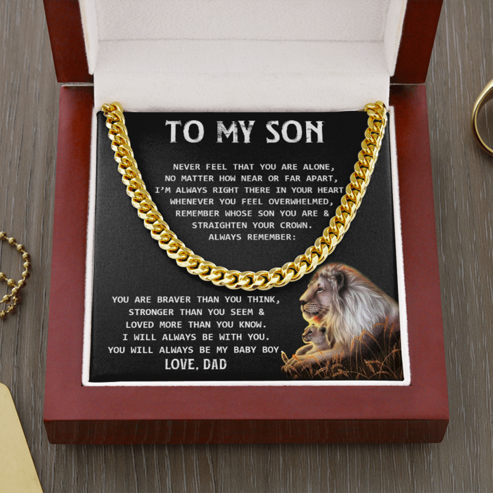 To My Son - Remember Whose Son You Are - Cuban Link Chain Necklace