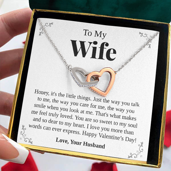 Interlocking Hearts Necklace- I See You, Your Grace, I Will Not Forget Gift For Wife, For Birthday, Christmas, Mother's Day