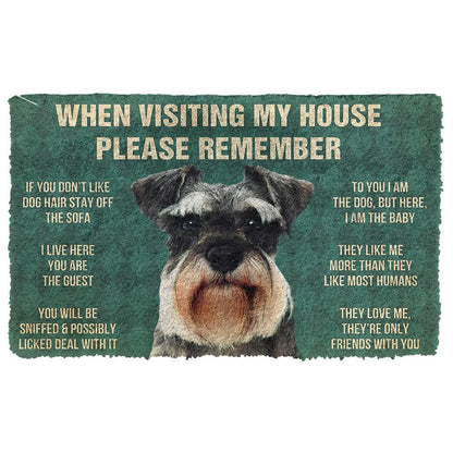 3D Please Remember Miniature Schnauzer Dogs House Rules Doormat