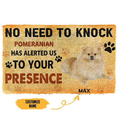 3D No Need To Knock Pomeranian Dog Custom Name Doormat