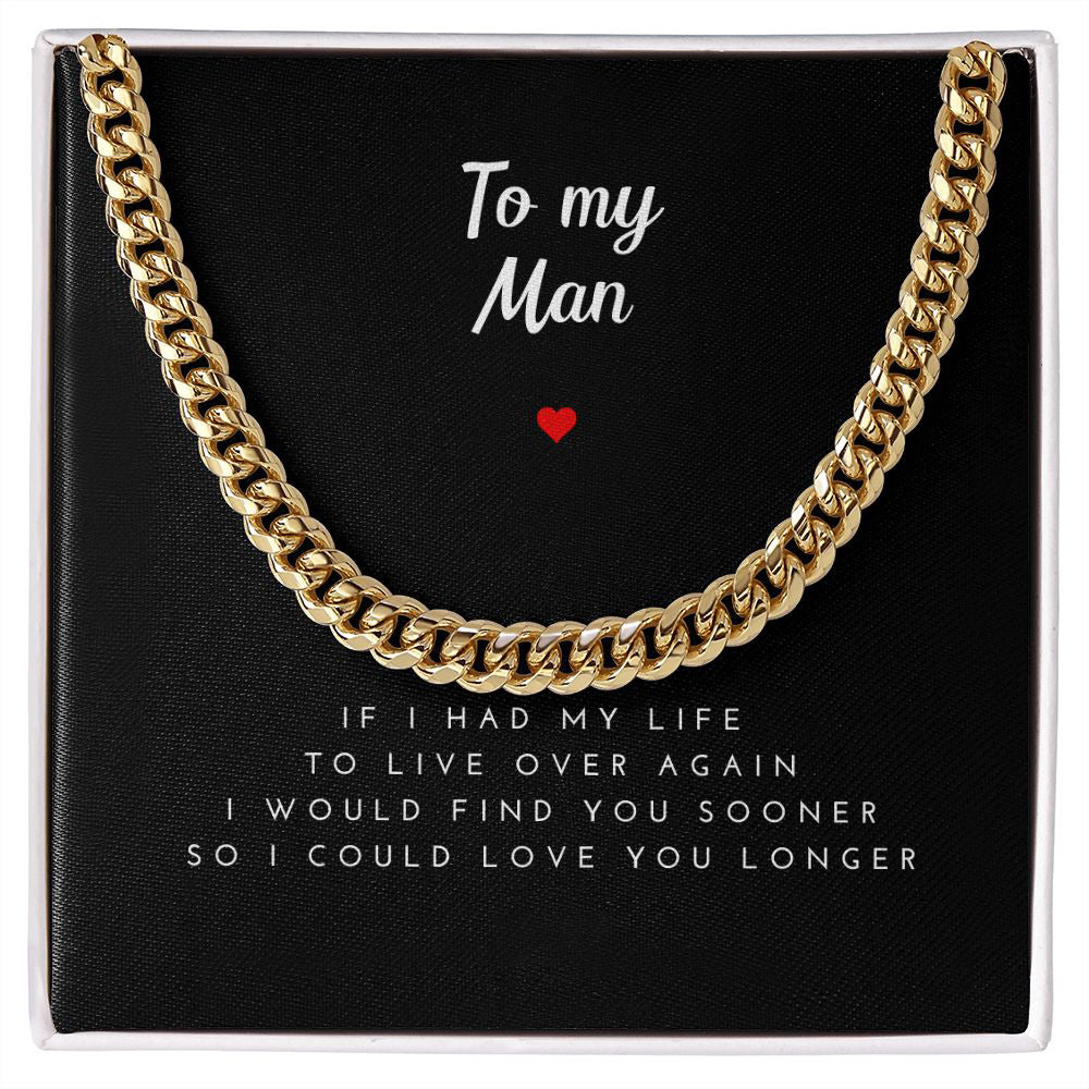 Boyfriend and Husband Necklace - To Love You Longer Cuban Link Chain Necklace