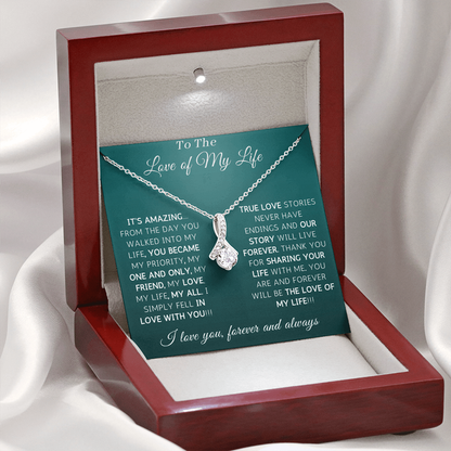 To The Love Of My Life, My Wife, My Soulmate Thank You For Sharing Your Life With Me Alluring Beauty Necklace XL007A