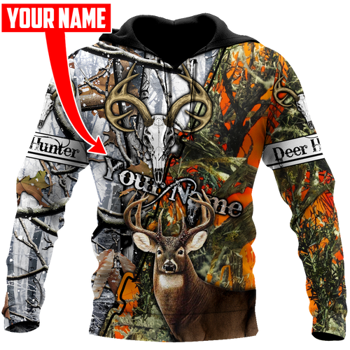 Hunting Gifts Deer Hunting Gifts Deer Hunting All Over Printed Personalized US Unisex Size Hoodie