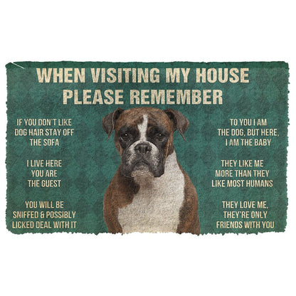 3D Please Remember Boxer Dog's House Rules Doormat