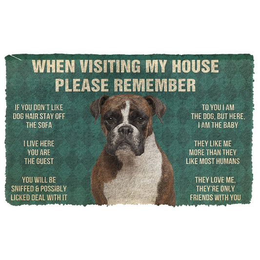 3D Please Remember Boxer Dog's House Rules Doormat
