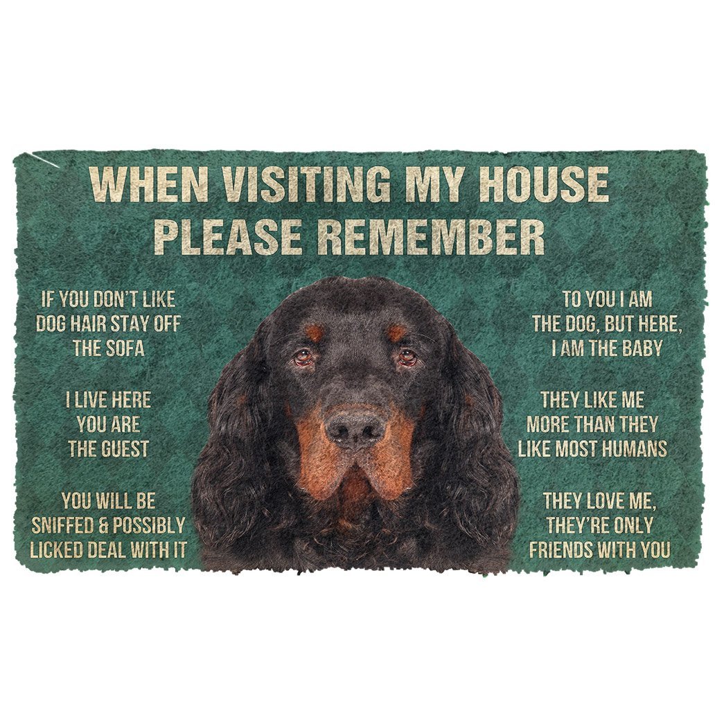 3D Please Remember Gordon Setter Dogs House Rules Doormat