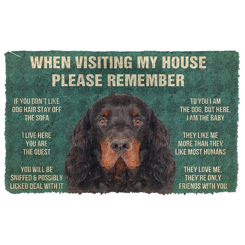 3D Please Remember Gordon Setter Dogs House Rules Doormat