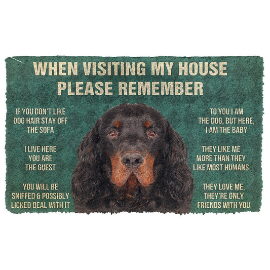 3D Please Remember Gordon Setter Dogs House Rules Doormat