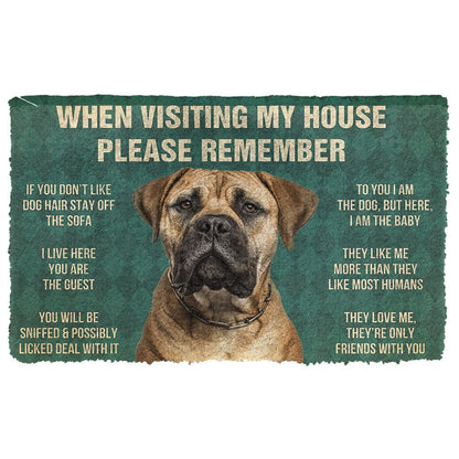 3D Please Remember Bullmastiff Dog's House Rules Doormat