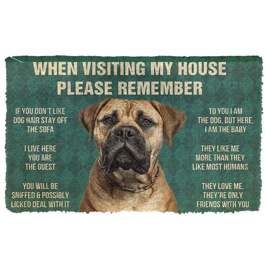 3D Please Remember Bullmastiff Dog's House Rules Doormat