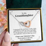 Interlocking Hearts Necklace- To My Granddaughter "Eternal Love" Gift For Granddaughter For Birthday