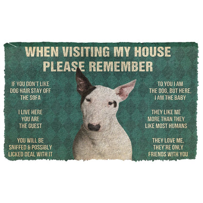3D Please Remember Bull Terrier Dog's House Rules Doormat