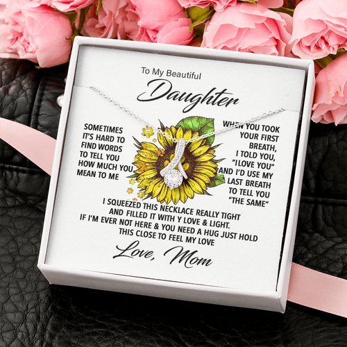 To My Beautiful Daughter Necklace I Love You Alluring Beauty Necklace LX038A