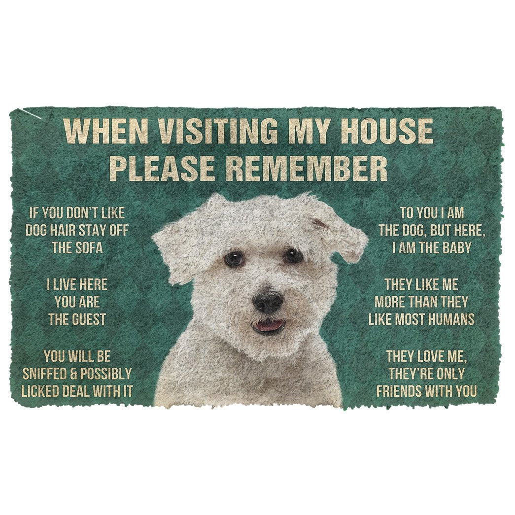 3D Please Remember Coton de Tulear Dogs House Rules Custom Doormat