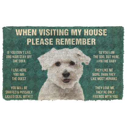 3D Please Remember Coton de Tulear Dogs House Rules Custom Doormat