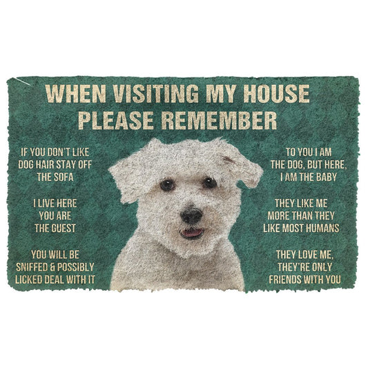 3D Please Remember Coton de Tulear Dogs House Rules Custom Doormat