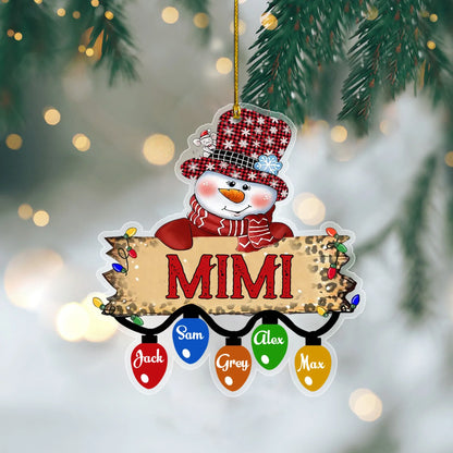 Personalized Name Snowman Lantern Plaque Ornament