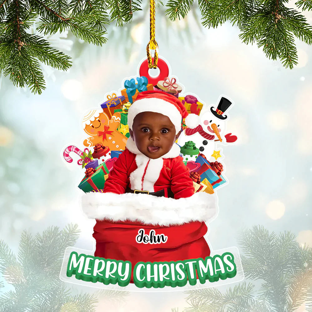 Personalized Flat Acrylic Cute Baby Ornament Home Decor Christmas