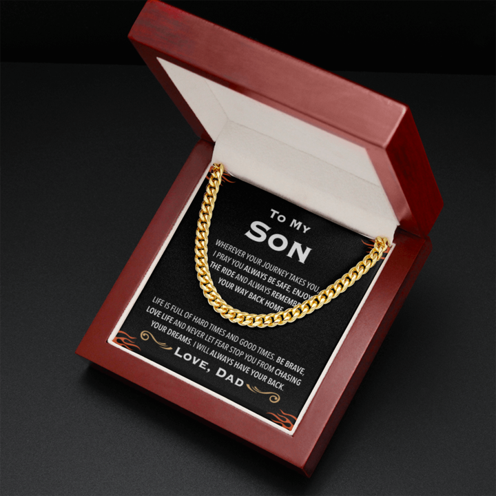To My Son - I Will Always Have Your Back - Cuban Link Chain Necklace