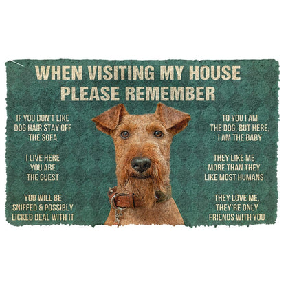 3D Please Remember Airedale Terrier Dogs House Rules Custom Doormat