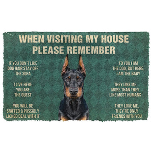 3D Please Remember Doberman Pinscher Dogs House Rules Doormat