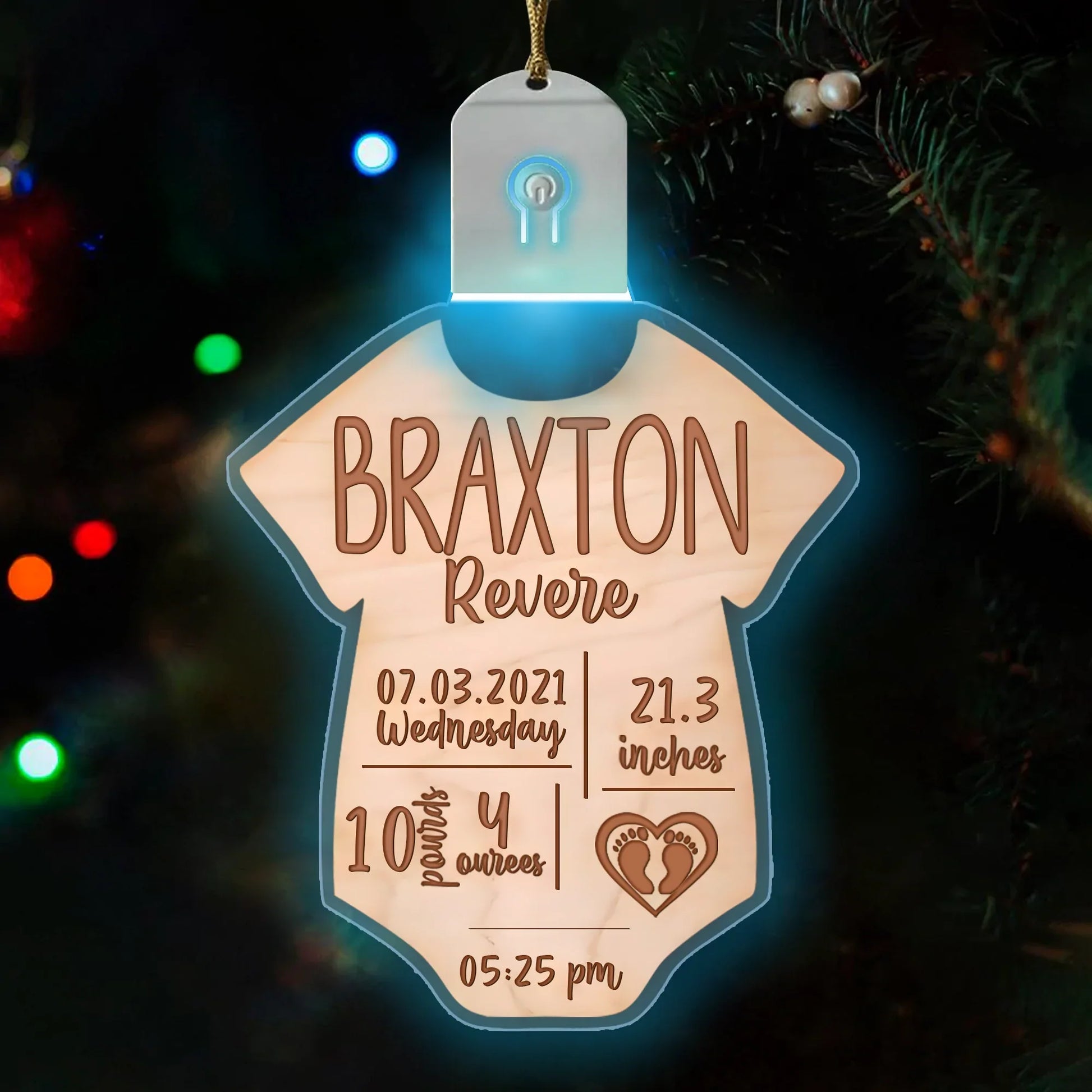 Personalized Baby Birth Stat Christmas Ornaments HB
