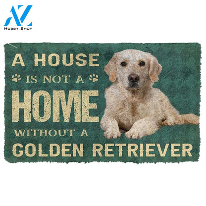 3D A House Is Not A Home Golden Retrievers Dog Doormat | Welcome Mat | House Warming Gift