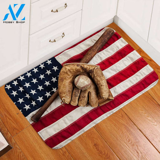 3D American Baseball Door Mat
