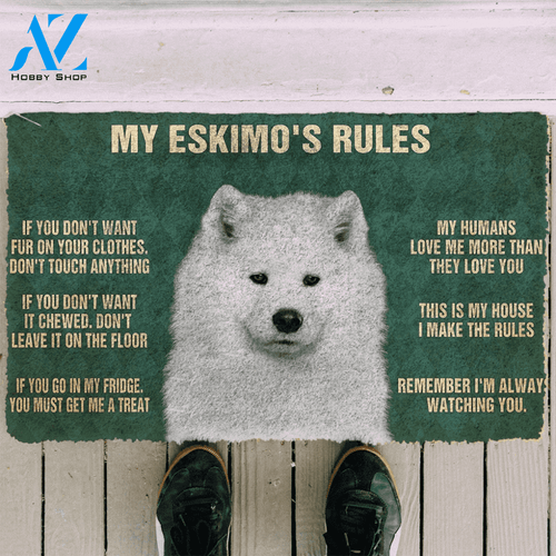3D American Eskimo's Rules Doormat
