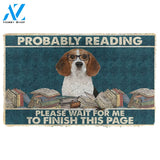 3D Beagle Probably Reading Please Wait Custom Doormat | Welcome Mat | House Warming Gift