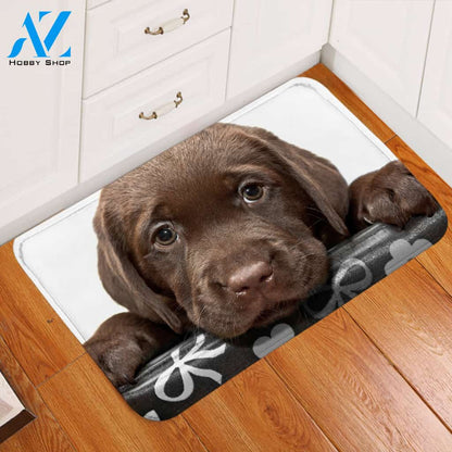 3D Brown Pup Door Mat