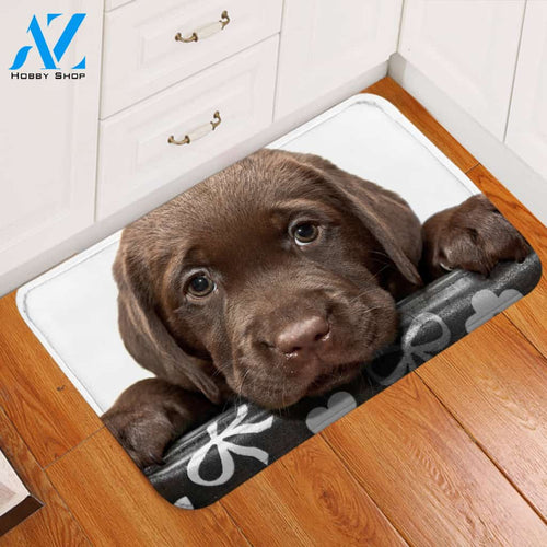 3D Brown Pup Door Mat