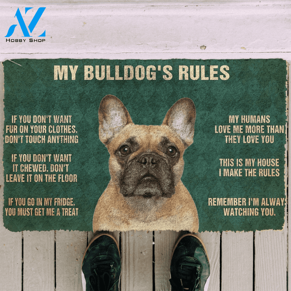 3D Bulldog's Rules Doormat