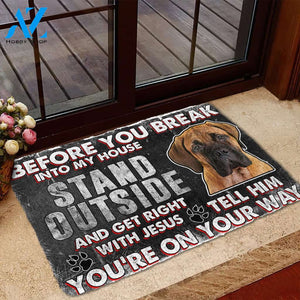 3D Bullmastiff Before You Break Into My House Custom Doormat | Welcome Mat | House Warming Gift