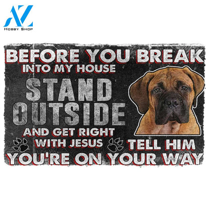 3D Bullmastiff Before You Break Into My House Custom Doormat | Welcome Mat | House Warming Gift