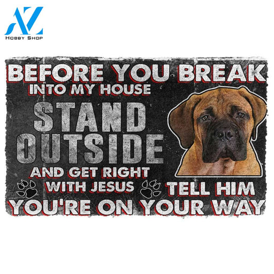 3D Bullmastiff Before You Break Into My House Custom Doormat | Welcome Mat | House Warming Gift