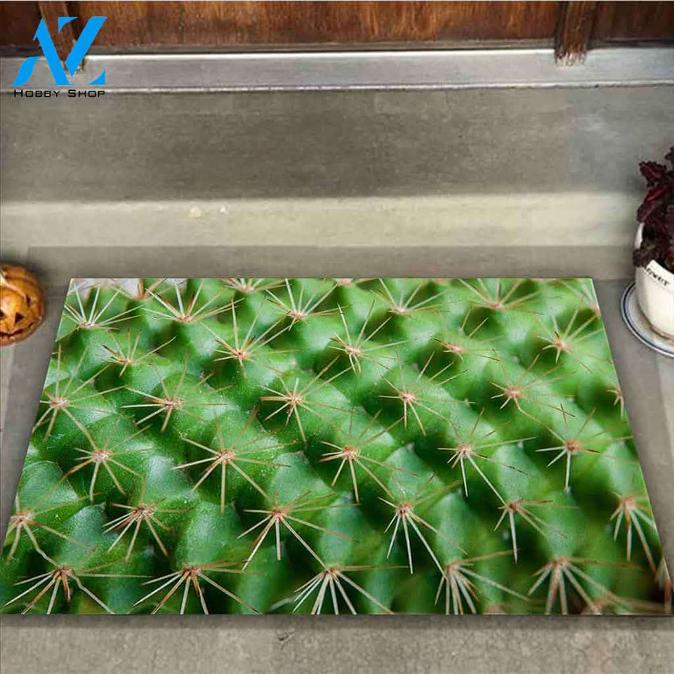 Personalized Name Family House 3D Cactus Funny Doormat, Garden Doormat, Gift For Cactus Lovers, Gift For Thanksgiving Christmas Decor Warm House Gift Welcome Mat