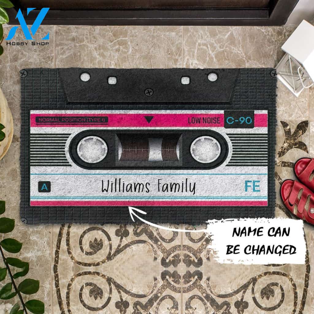 3D Cassette Tape Custom Name Doormat | Welcome Mat | House Warming Gift