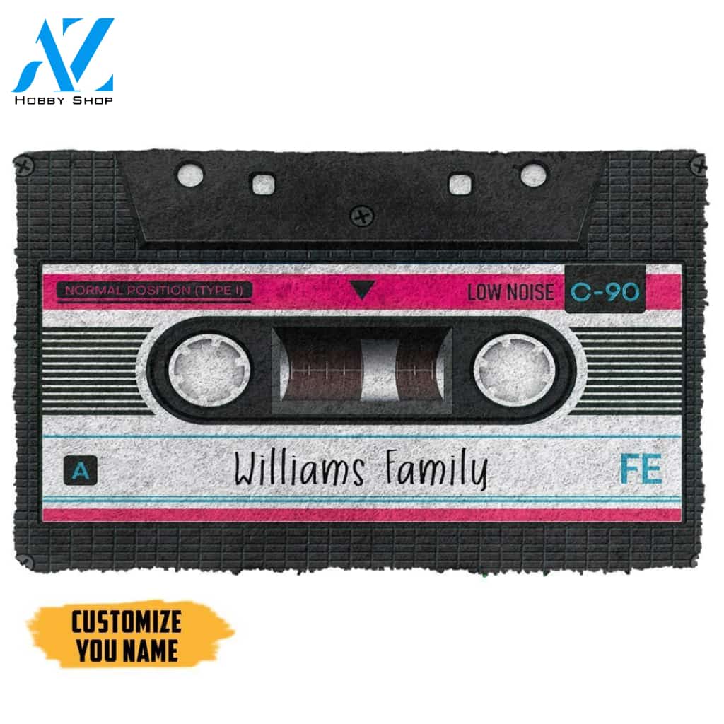 3D Cassette Tape Custom Name Doormat | Welcome Mat | House Warming Gift